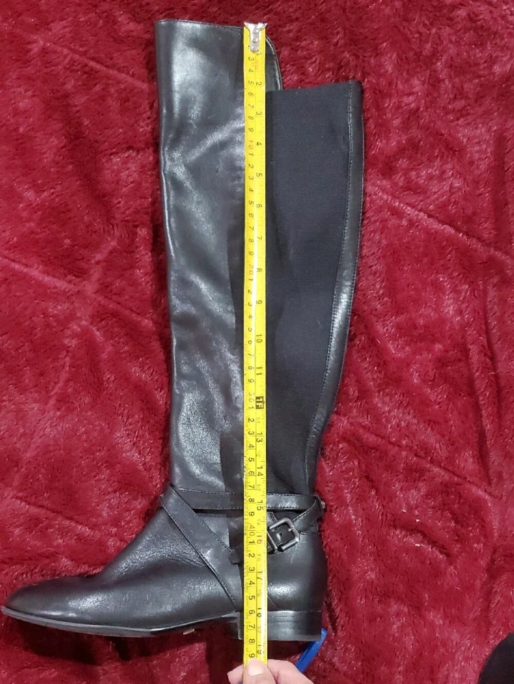 ANTONIO MELANI Black Knee Riding Boots with Buckle Accent